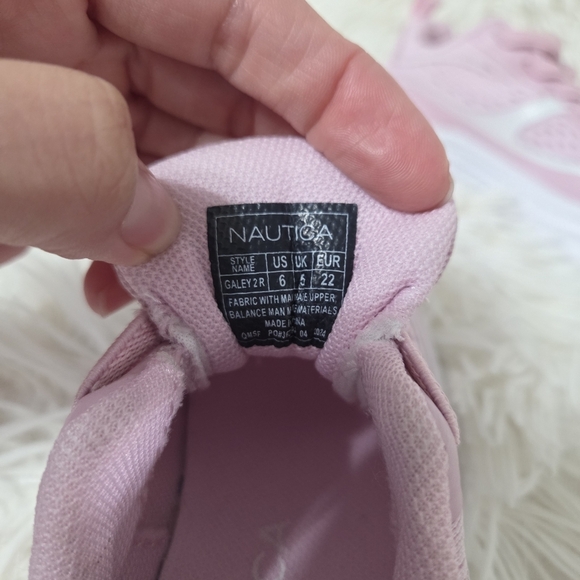 Girls' Nautica Pink White Toddler Galey 2R Running Shoes Size 6 Summer School - Picture 6 of 11